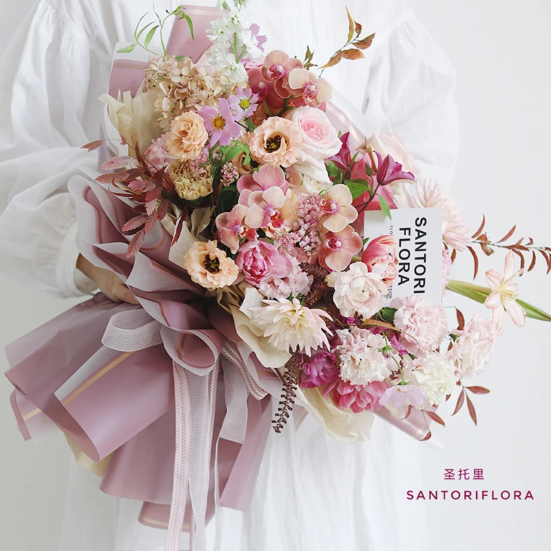 Hot Sale Korean Plastic Waterproof High Quality Packing Paper Printing Flower Bouquet Wrapping Paper