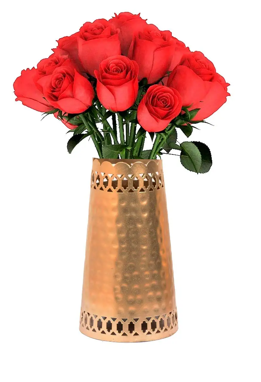 Small Size Brass Metal Flower Vase Home decor indoor Planter Pot  Brass  Flower Metal vase for Table Top  Decor