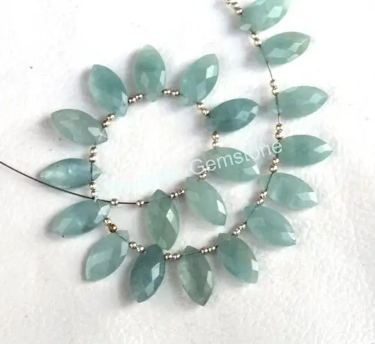 Натуральный Аквамариновый камень в форме маркиза камни с отверстием сверху доступные драгоценные серебряные ювелирные изделия позолоченное кольцо оптовая продажа бусин