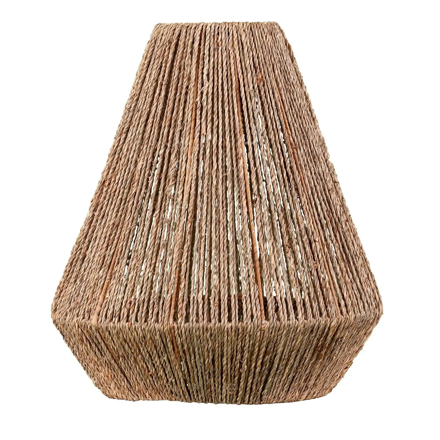 2 layers glass-hour shape seagrass chandelier hand woven lamp vintage jute pendant lights from Vietnam