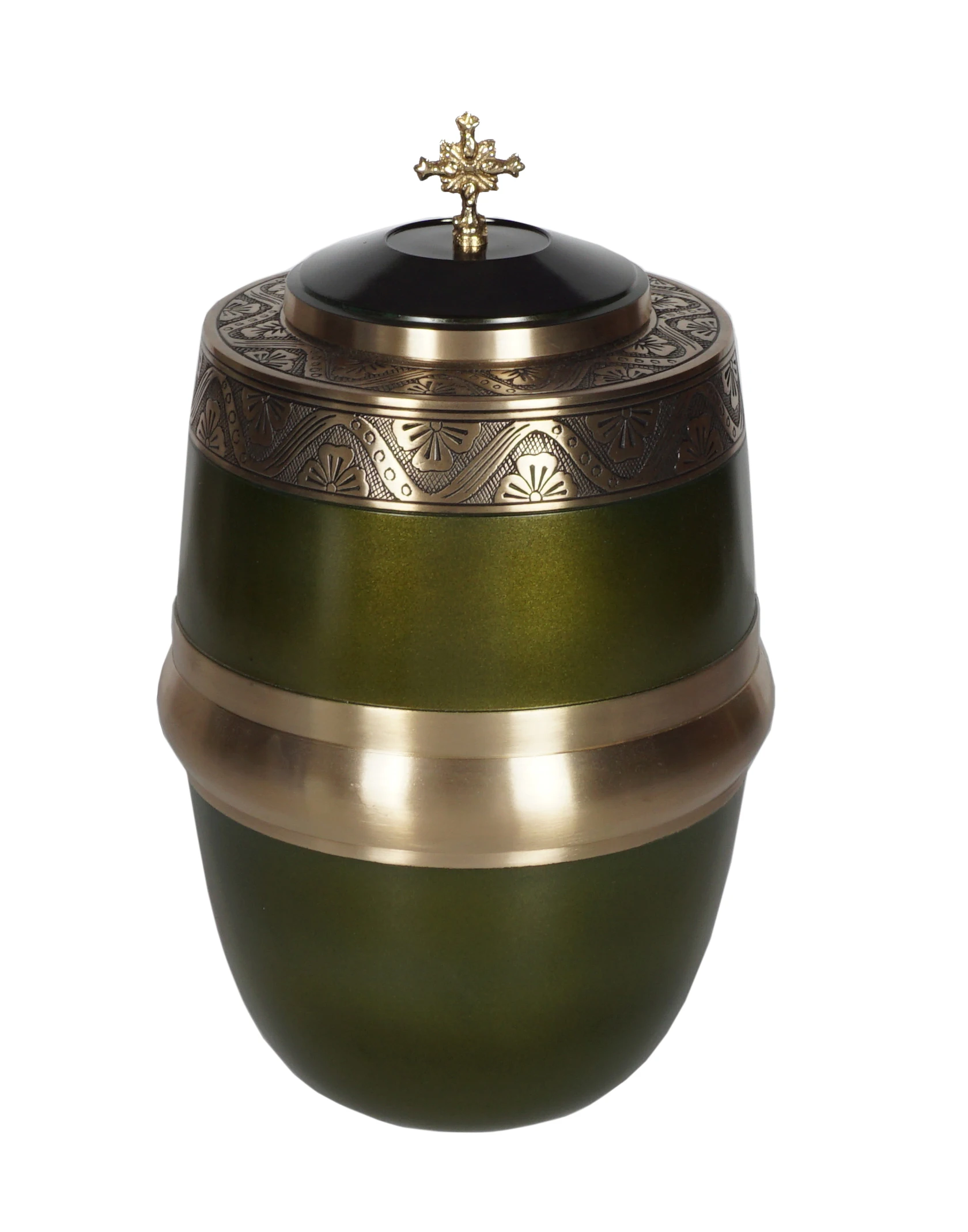 CATHOLIC CROSS METAL CREMATION URN