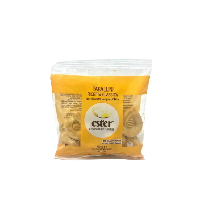 Typical Apulian Snack Plain Tarallini with EVO Oil for snack and outdoor consumption 240g (6x40g)