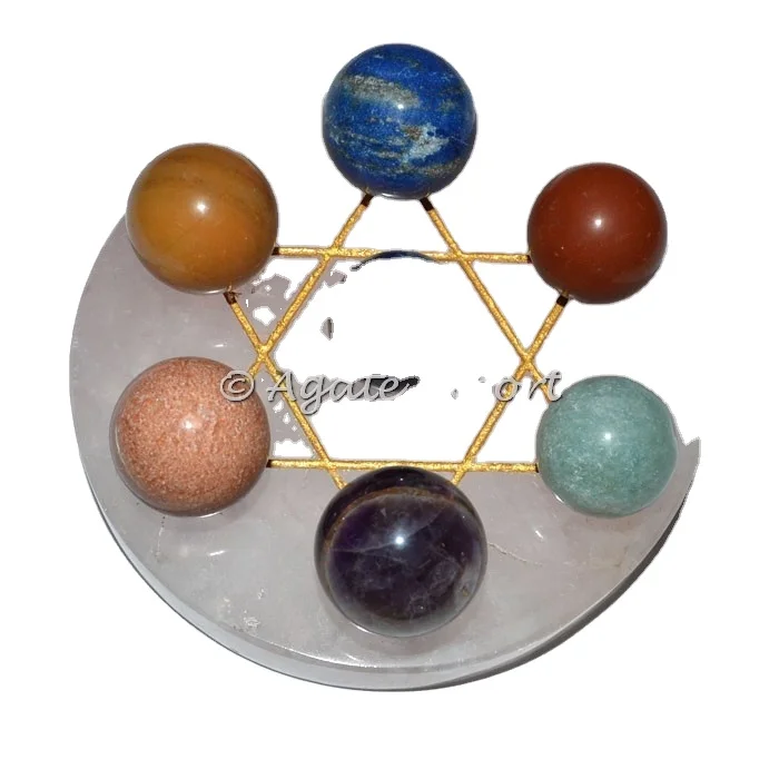 7 Чакр шар на золотой звезде Давида розовая кварцевая основа купить оптом