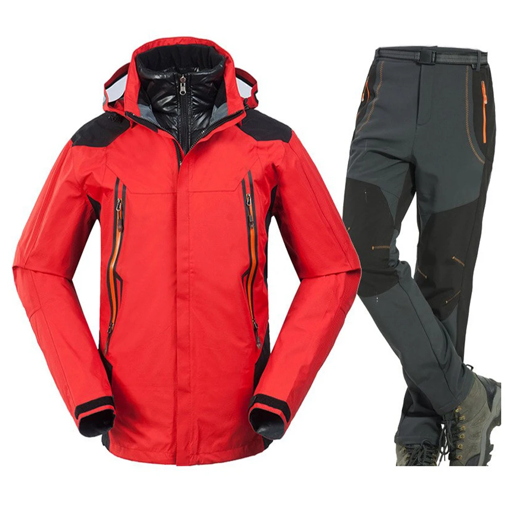 
Winter Outdoor thermal Windproof Waterproof Raincoat mountaineering fishing Hiking suit 