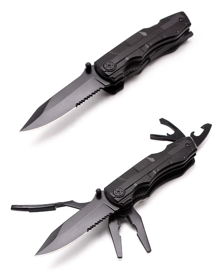 Aluminium handle multi-function folding pliers multi tool pocket knife plier