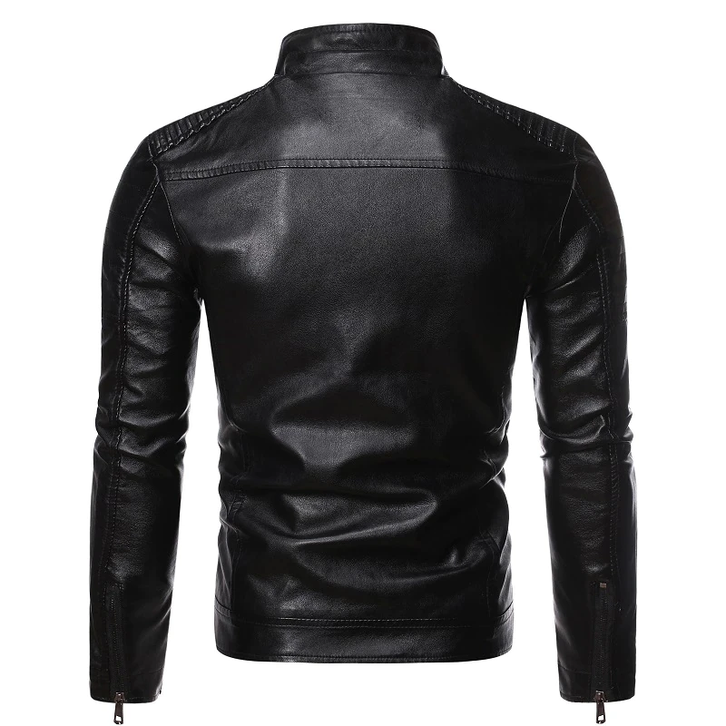 Mens Leather Jacket for Motorcycle and Casual Wear Men Jacket Leather Shell for Winter Custom Packing Slim Woven