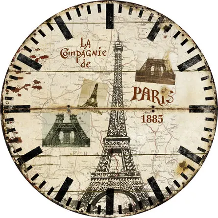 ANTIQUE VINTAGE RETRO ROUND MDF WALL CLOCK