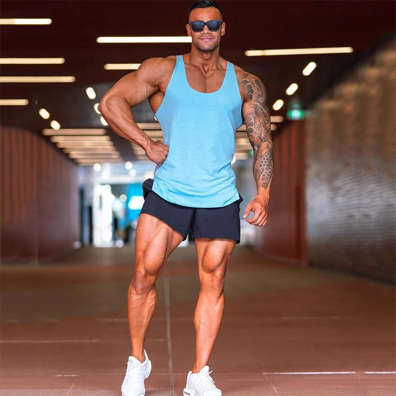 
custom logo Tank Top for men outdoor Sports muscle tank tops training fitness sportswear gym stringer gym bodybuilding Vest 