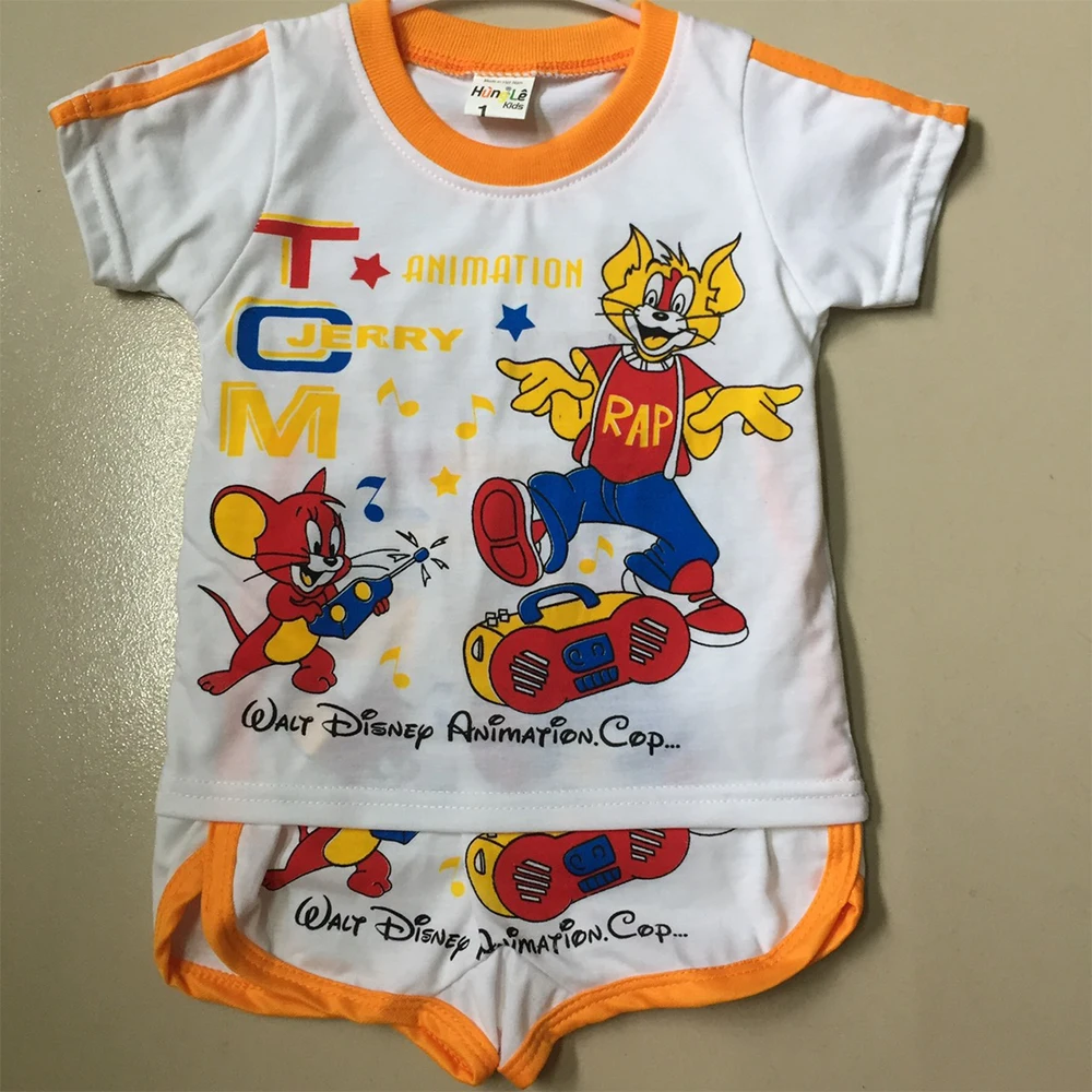 Factory price farm embroidery cotton shirt pants set Children clothes made in Vietnam