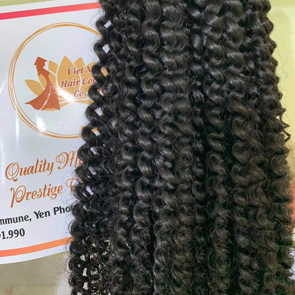 Необработанные двойные курчавые вьющиеся натуральные волосы человеческие для наращивания натуральные/органические из вьетнамских волос con cept