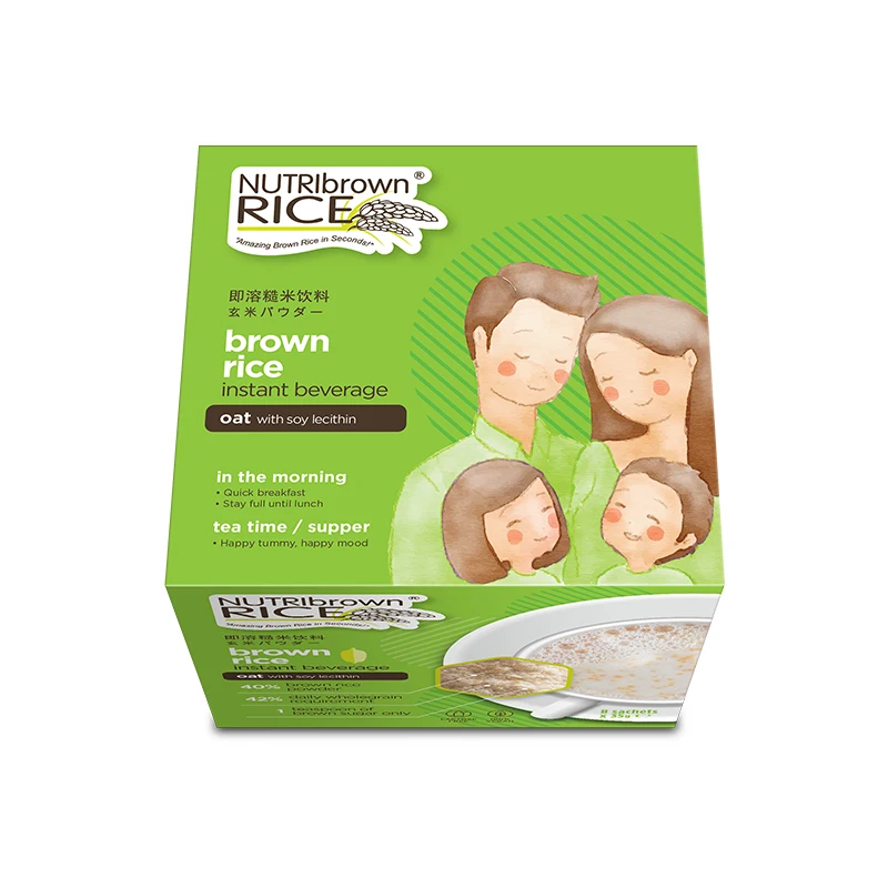 NutriBrownRice Oat with Soy Lecithin Brown Rice Instant Beverage Lightly Sweetened With Natural Brown Sugar