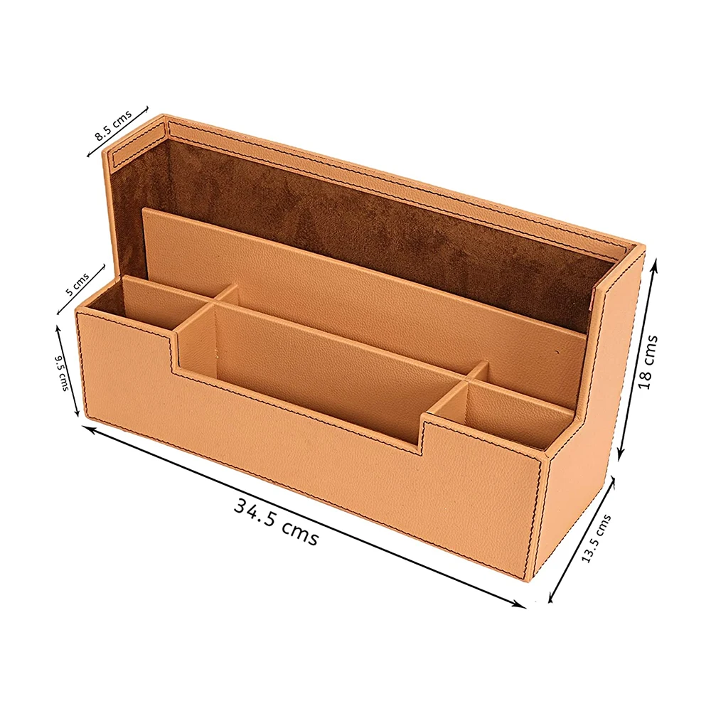 Hand Crafted Wooden Desk Organizer For Pen Pencil Stationary Storage Tidy Desk Organizer Box With 7 Compartment For Home/Office