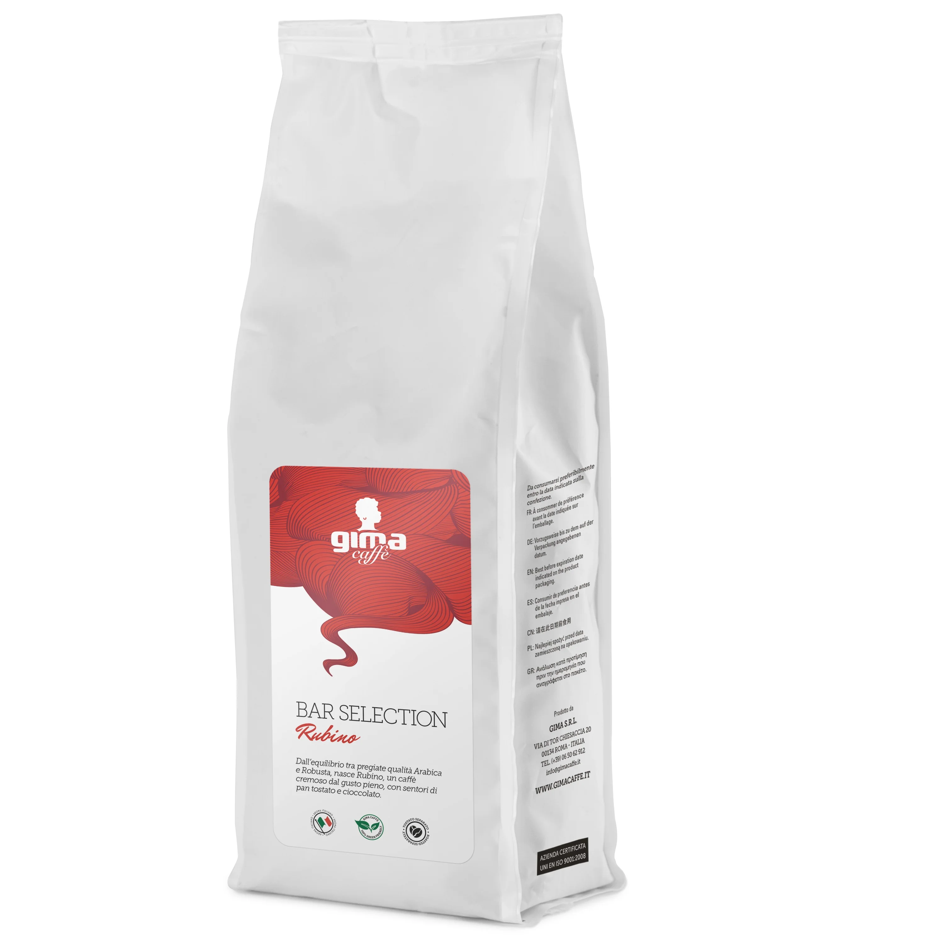 
 Итальянские кофейные зерна Gima 500 г, импортные кофейные зерна в пакете, оптовая продажа, смесь Rubino arabica robusta  