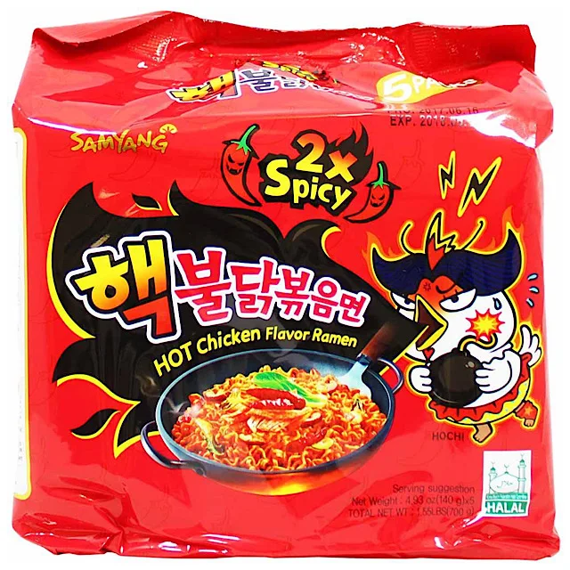 Корейский Топ бренд и хит продаж пакет лапши быстрого приготовления SAMYANG BULDAK 2X острый горячий Куриный Ароматизатор рамен с HALAL140G * 5