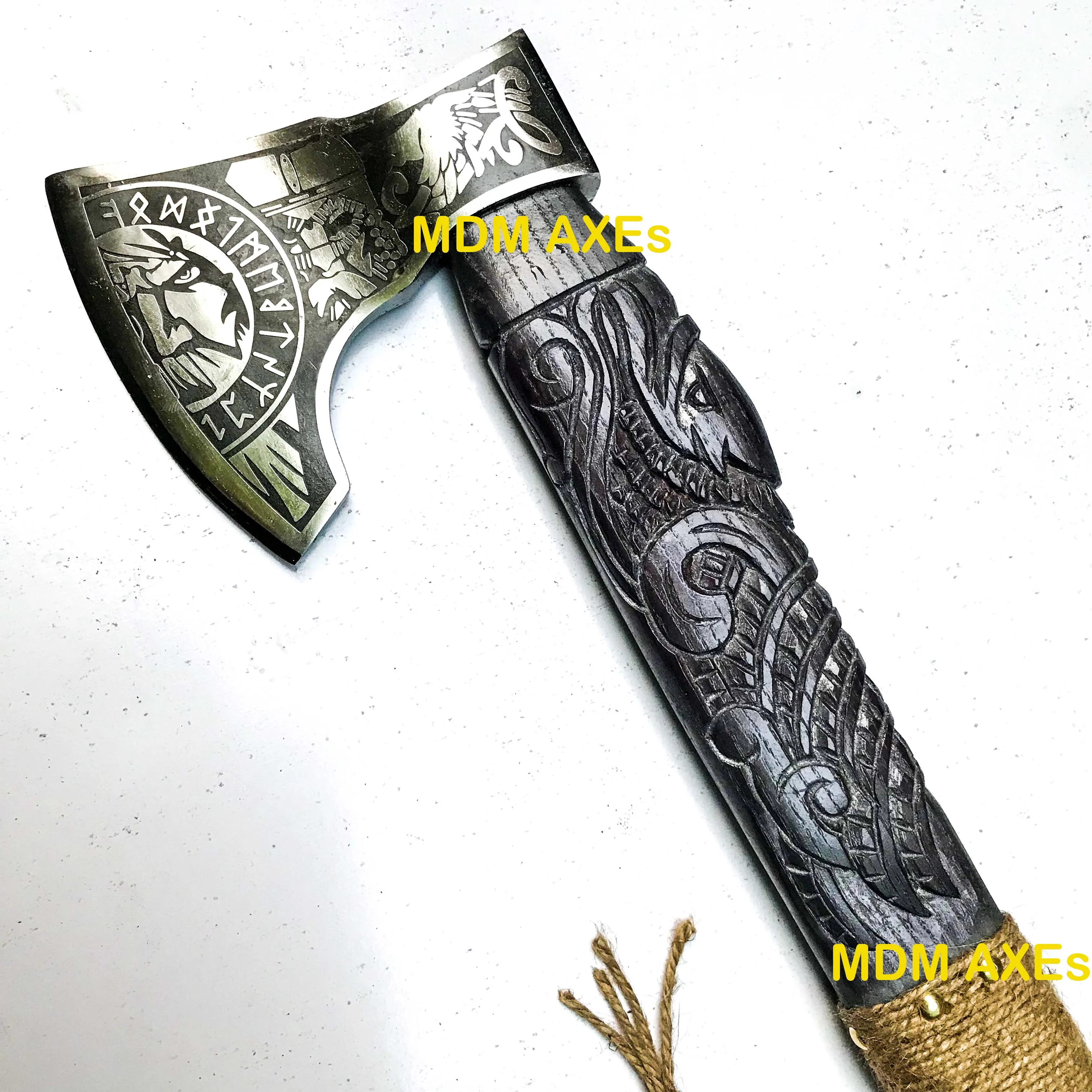 Double Headed Viking Axe, Battle Axe, Hand Forged Steel Double Blade Viking Axe