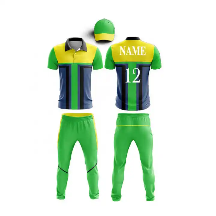 Comfortable Cricket Uniform Trouser & Jersey With Light Weight Comfortable Print Brand Logo Design & Number Team Name
