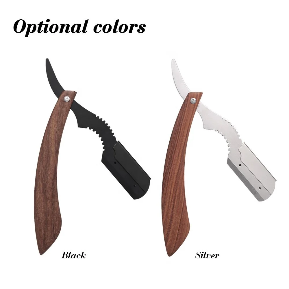 New Stylish Straight Razor for Men, Professional Rose Wooden Handle with Polished Blade Barber Razor Straight Edge Single Blade