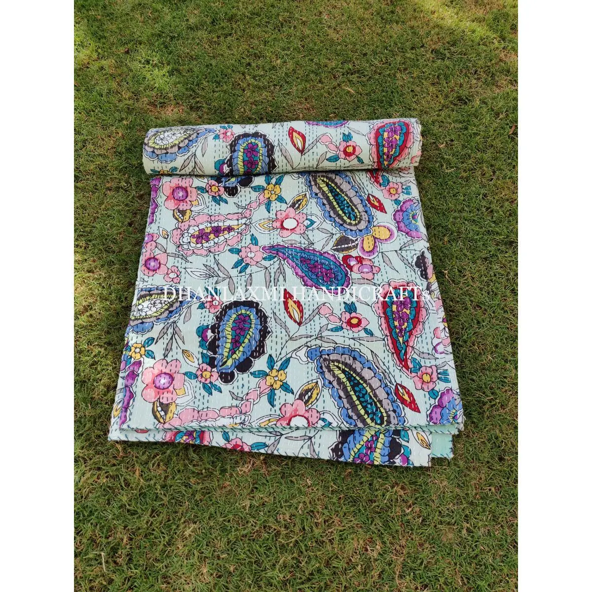 Индийское одеяло Kantha с цветочным принтом ручной работы красивое домашнее декоративное покрывало оптовая продажа из 100% хлопка