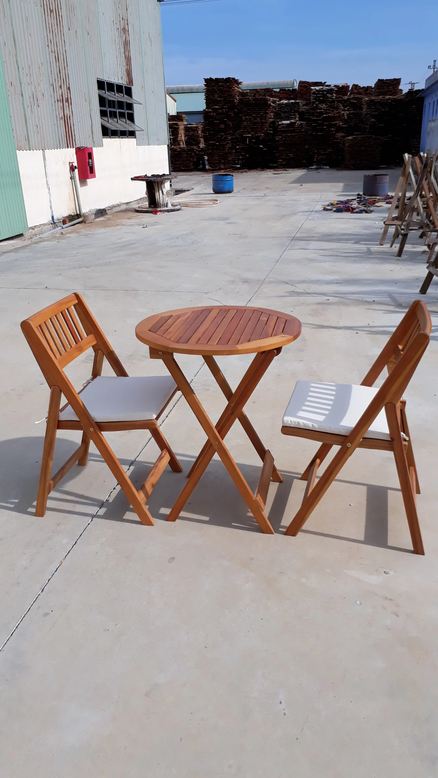 Acacia Outdoor Natural Wood Patio Garden Backyard Bistro Set Balcony Furniture  Outdoor Garden Sets Furniture from Vietnam