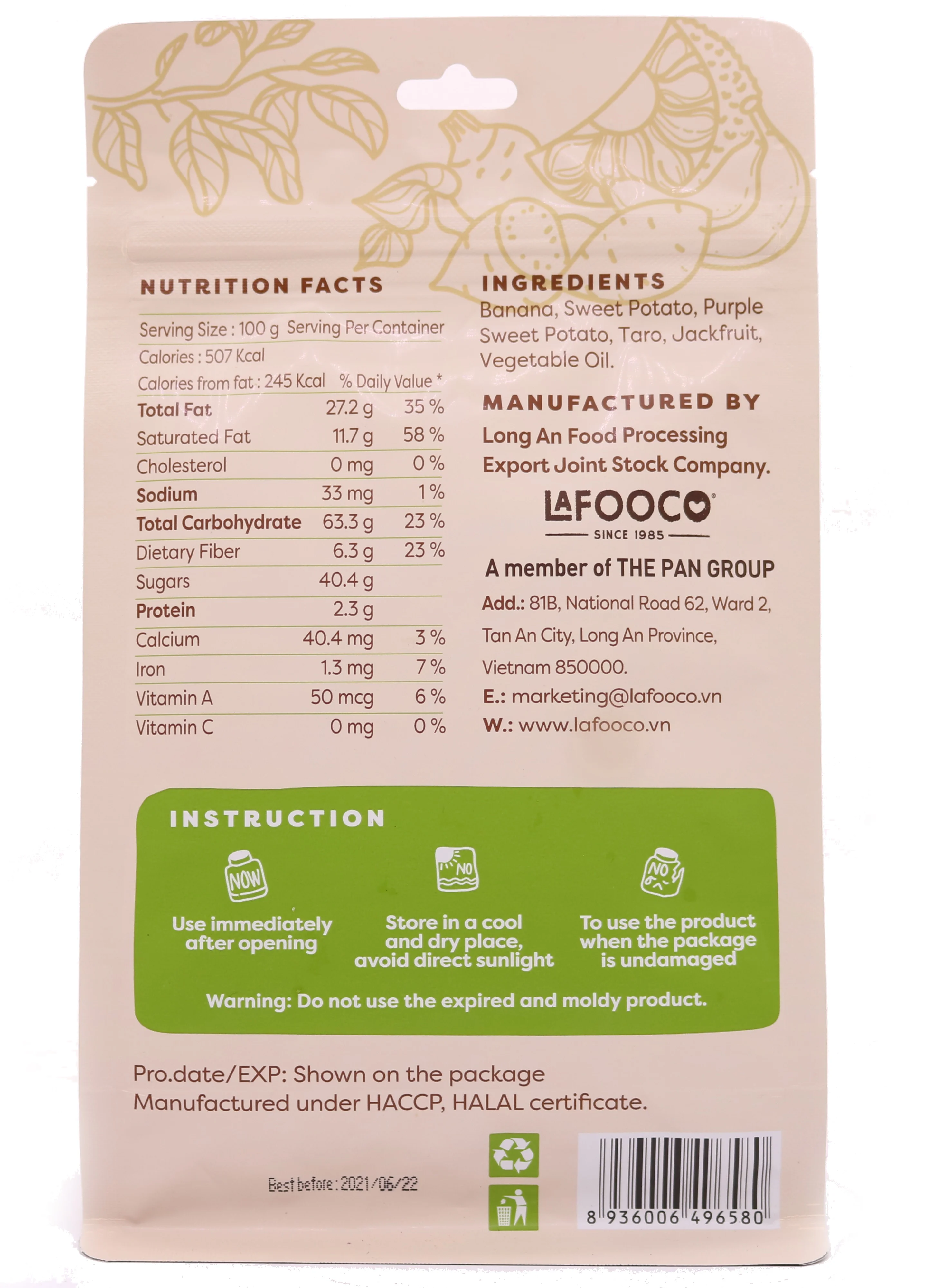 Mix Fruits Chips 100gr Origin Vietnam Standing pouch Natural Flavour Delicious Snack