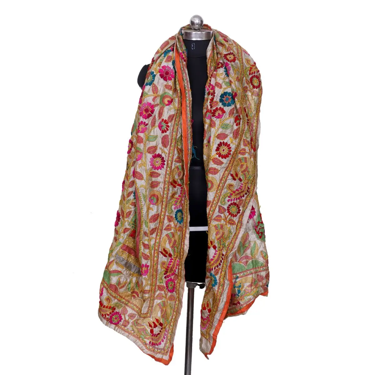 Hand Embroidery colorful Indian Wedding Traditional Scarf Party Wear Stole Chunni Scarves & Wraps