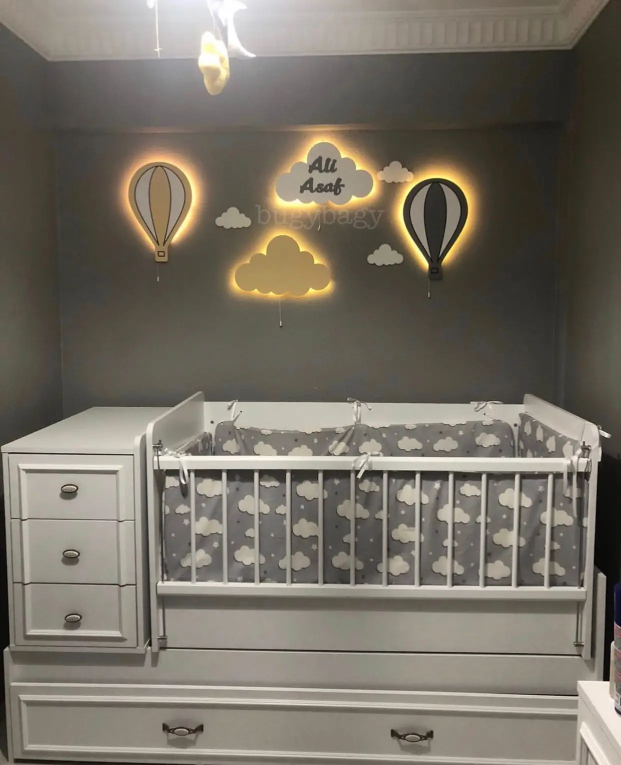 Wooden Night Lamp Wall Light for Kids Room Nursery Room Night Light Decor Light Wall Decoration LED Living Room Cartoon Box 39cm