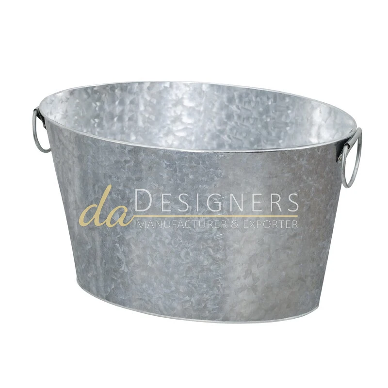 Новейший дизайн поставка ковша из оцинкованной стали с ручкой Натуральная отделка высокое качество металл круглая форма ковш от дизайнера Da