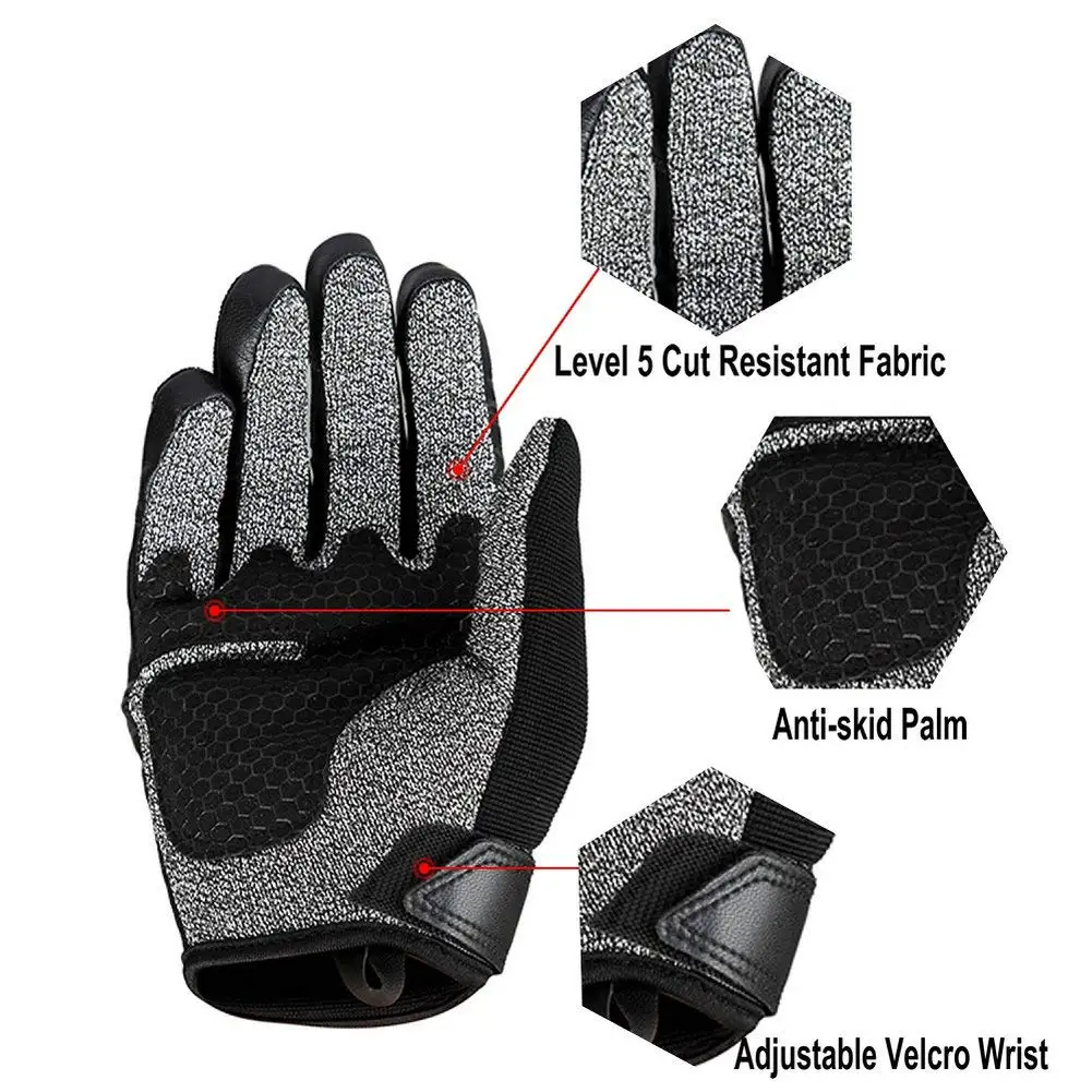 Anti- Cut Level 5A Protection Miliary Combat Gloves Hard Knuckle Shell Cut Resistant Outdoors Riding Cycling Tacical Glove