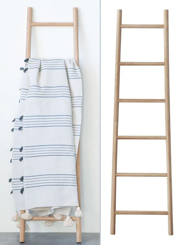 Ladder Towel Ladder Bamboo Rack For Decoration Bamboo Holding Ladder