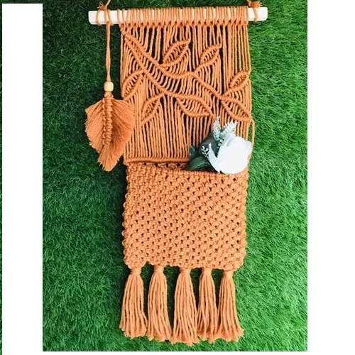 Wholesale Custom Wholesale Orange Color Magazine Holder Macrame Wall Decor Buy Online From India