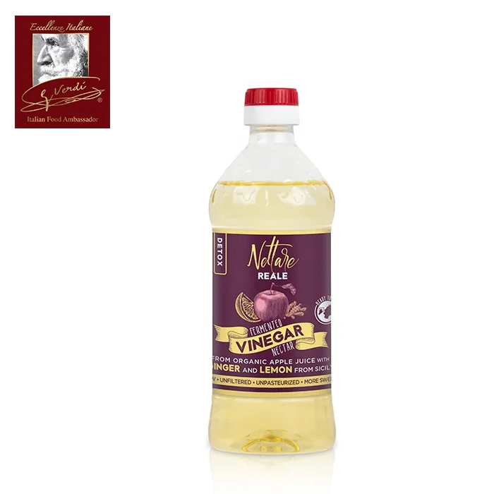 480 ml Detox Organic Apple Cider Vinegar with Ginger & Lemon Giuseppe Verdi Selection Italian Vinegar Made in Italy