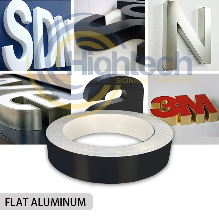 Flat aluminum Good Quality aluminum led 3d outdoor advertising material channel letter trim