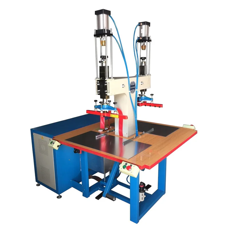 high frequency welding double heads design with ergonomics system for stationary cover plastic bag