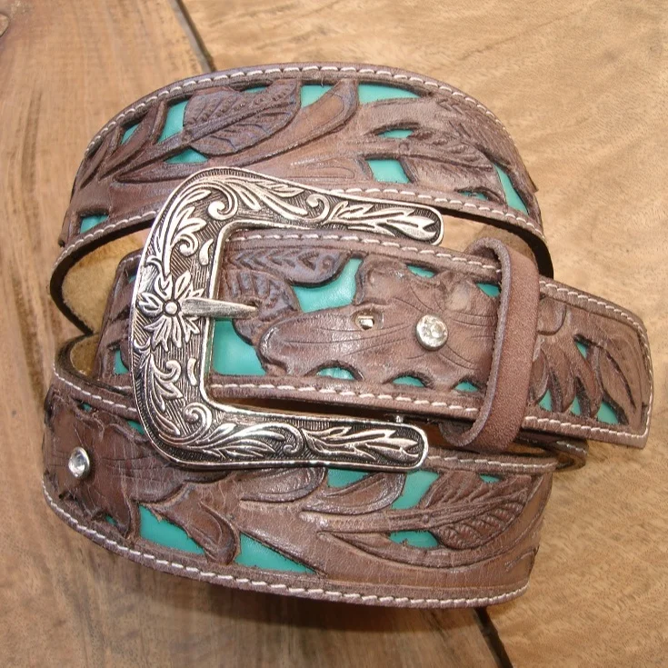 Резная вручную западная ковбойская/коровья Натуральная кожа дизайнерский ремень с резной металлической пряжкой