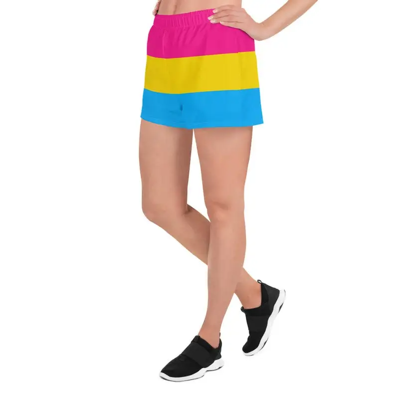 Pride Pan Flag with Pockets, Pan Pride Shorts, Gym Shorts Flag Workout Shorts