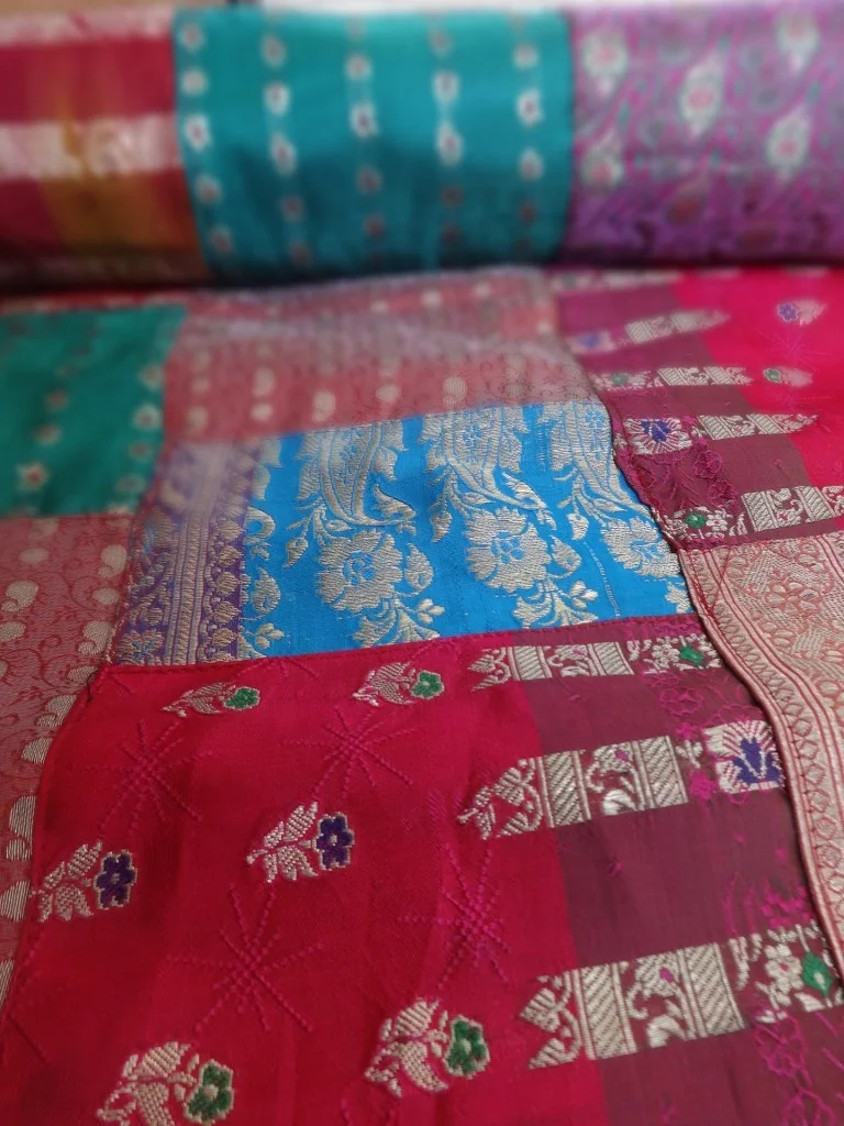 Indian Decorative Cotton Patchwork Kantha Quilt, Handmade Patchwork Soft Cotton Bedspread