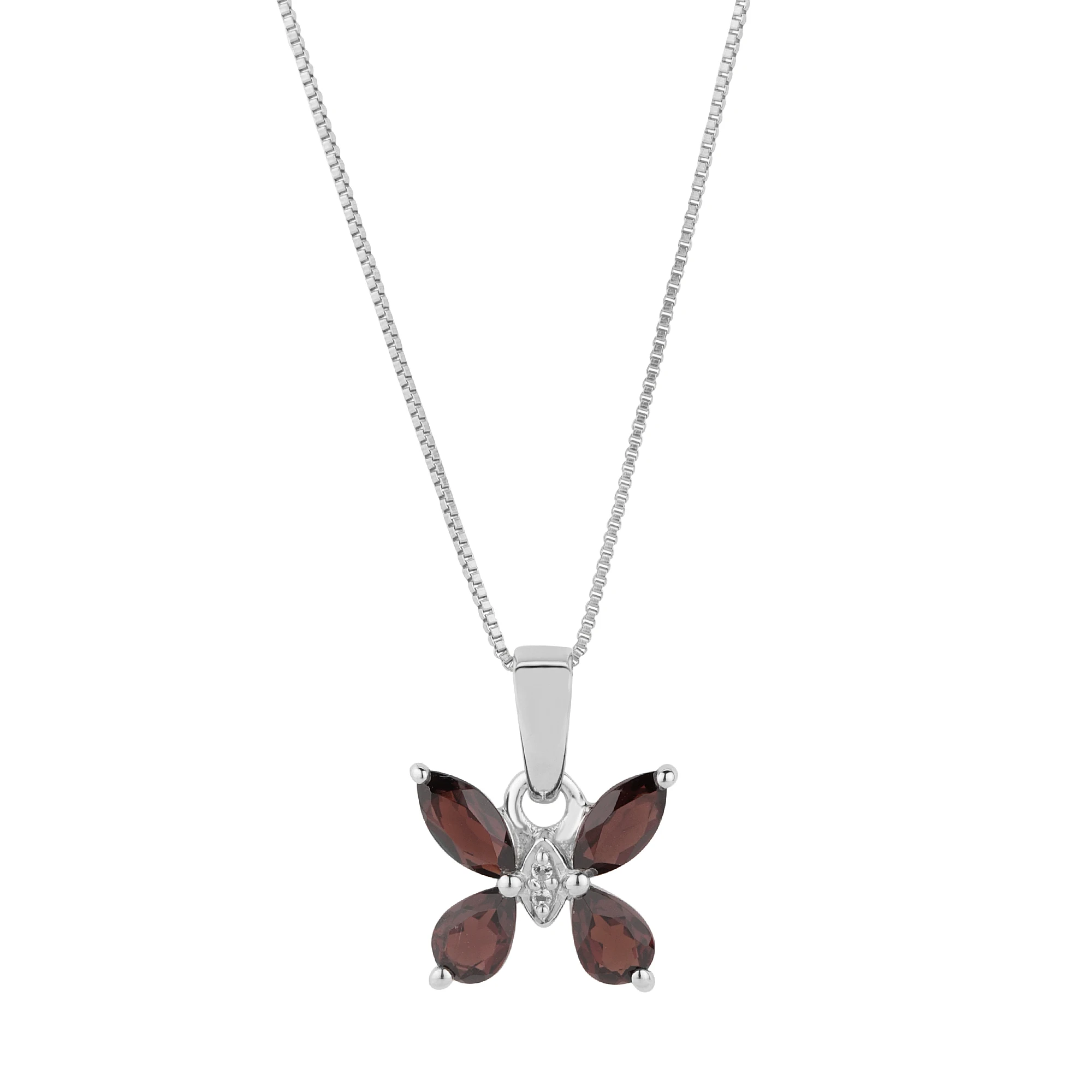 Garnet necklace ( pendant +chain) silver