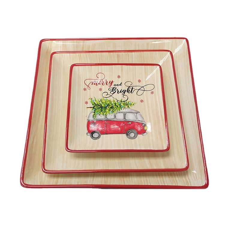 Dried Fruit Plate Creative Christmas Dishes Decorative Ceramic Serving Tray