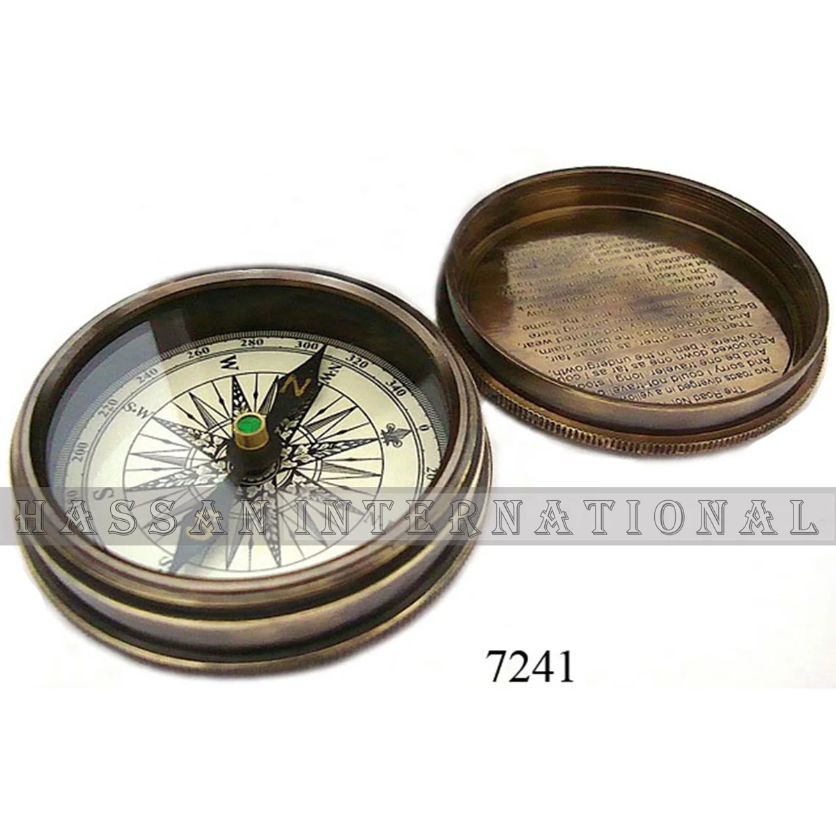 Nautical Brass Clinometer Compass Brunton Survey Compass Prismatic Camping Compass For sale