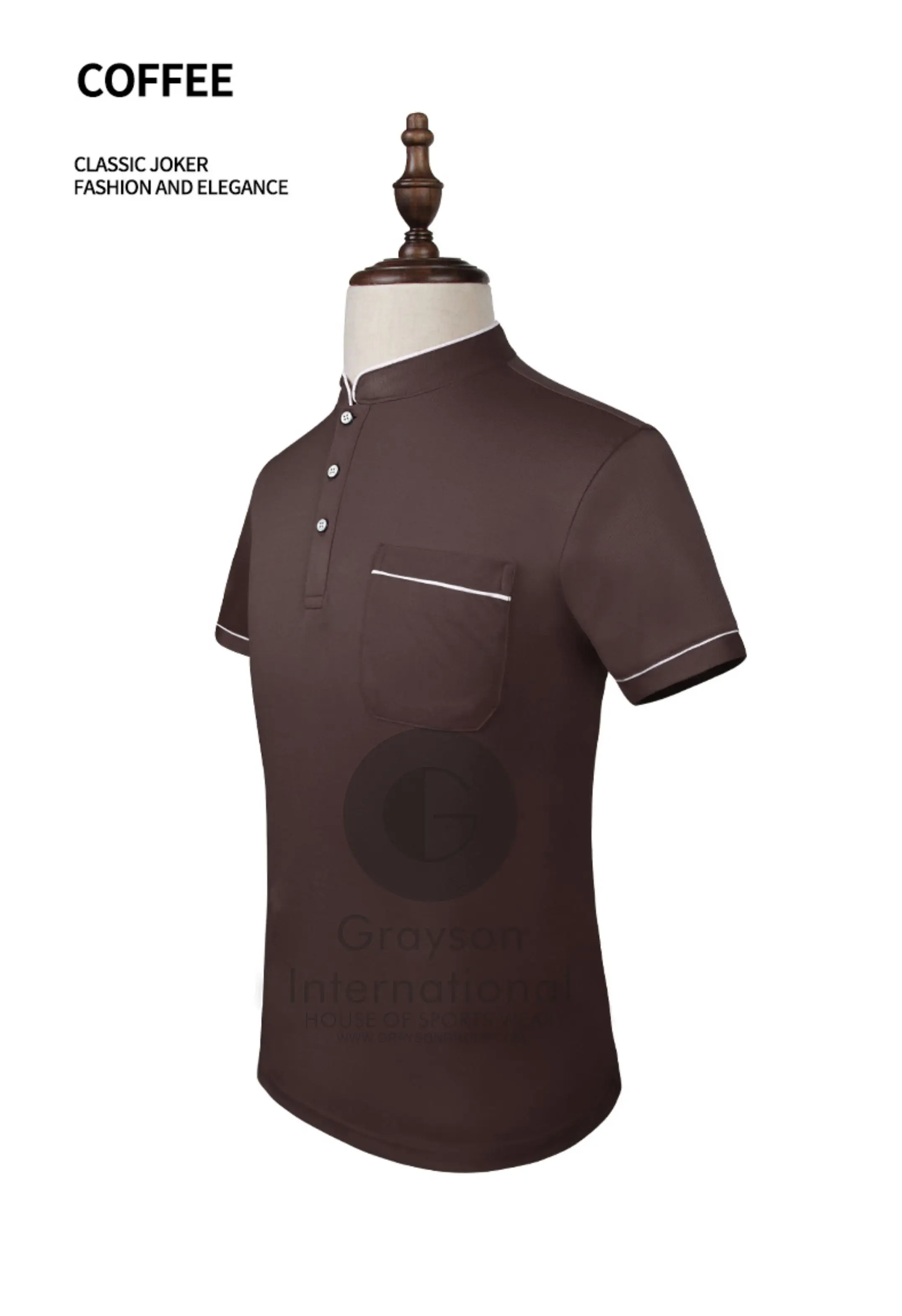 wholesale bulk custom top quality brand white stripe printed polo shirts By Grayson intl