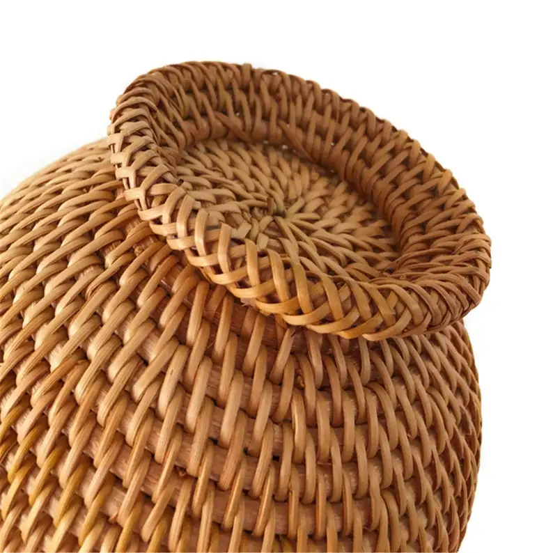 New Trend Natural Straw Vase made by Rattan Wicker Floor Flower Vase Decorative Home Office Hotel from Vietnam FBA Amazon