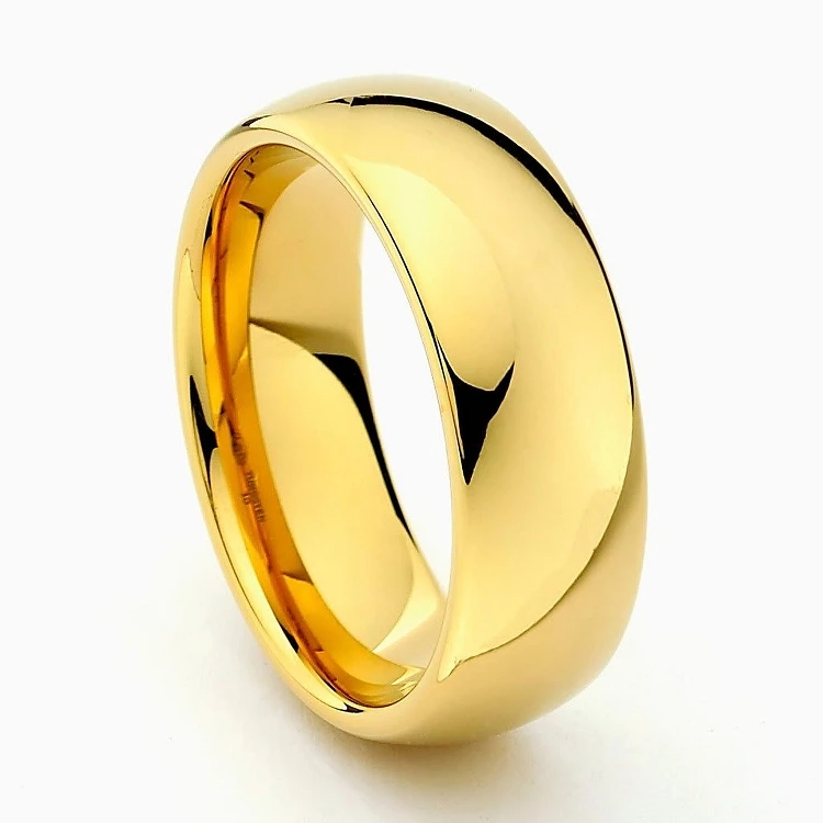
High Quality Classic 24k Gold Tungsten Carbide Wedding Band Ring For Men and Woman 