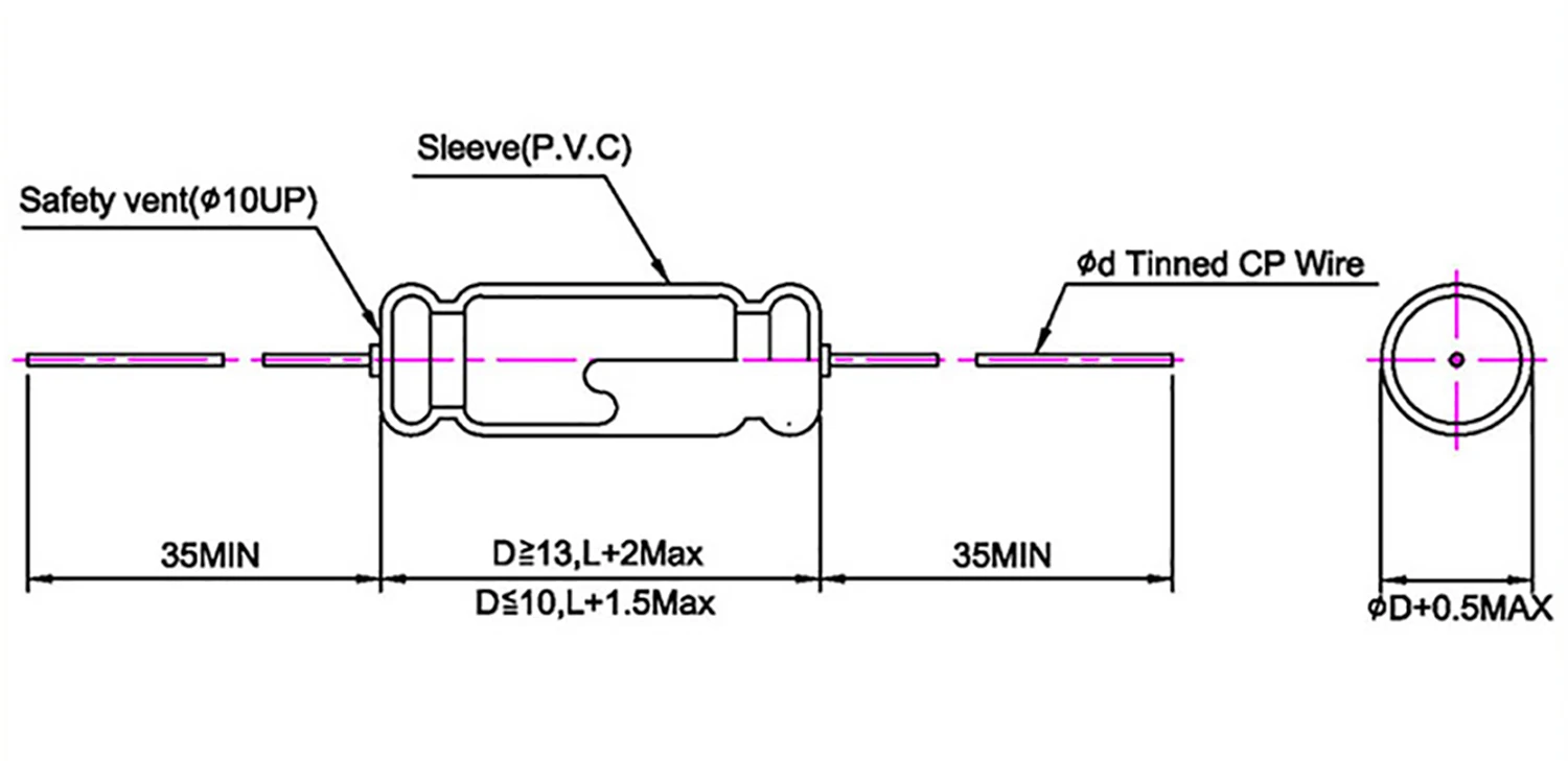 Taiwan Manufacture Bi Polar 1Khz Aluminum Electrolytic Capacitor Axial 6.8uf 100v for Speaker Application