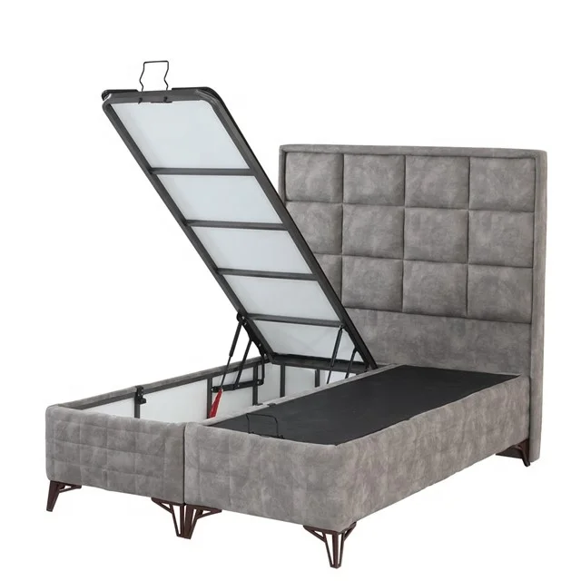 New Design Best Selling Fabric Single Double King Queen Super King Size Modern Storage Bed with Bed Base