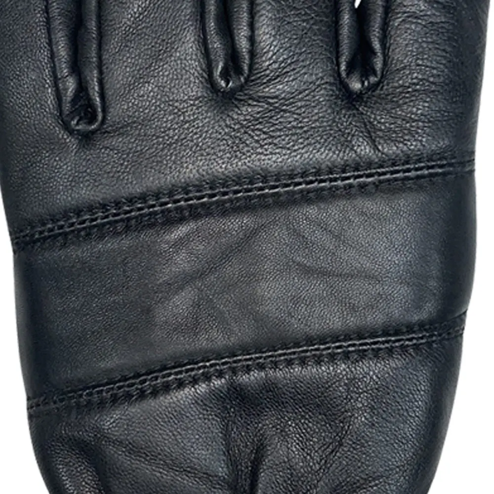 Mens Black Leather Gloves Premium Quality Twill Cuff Goat Leather Gloves XL Daily Outdoor Winter Fashion Stylish Gloves For Guys