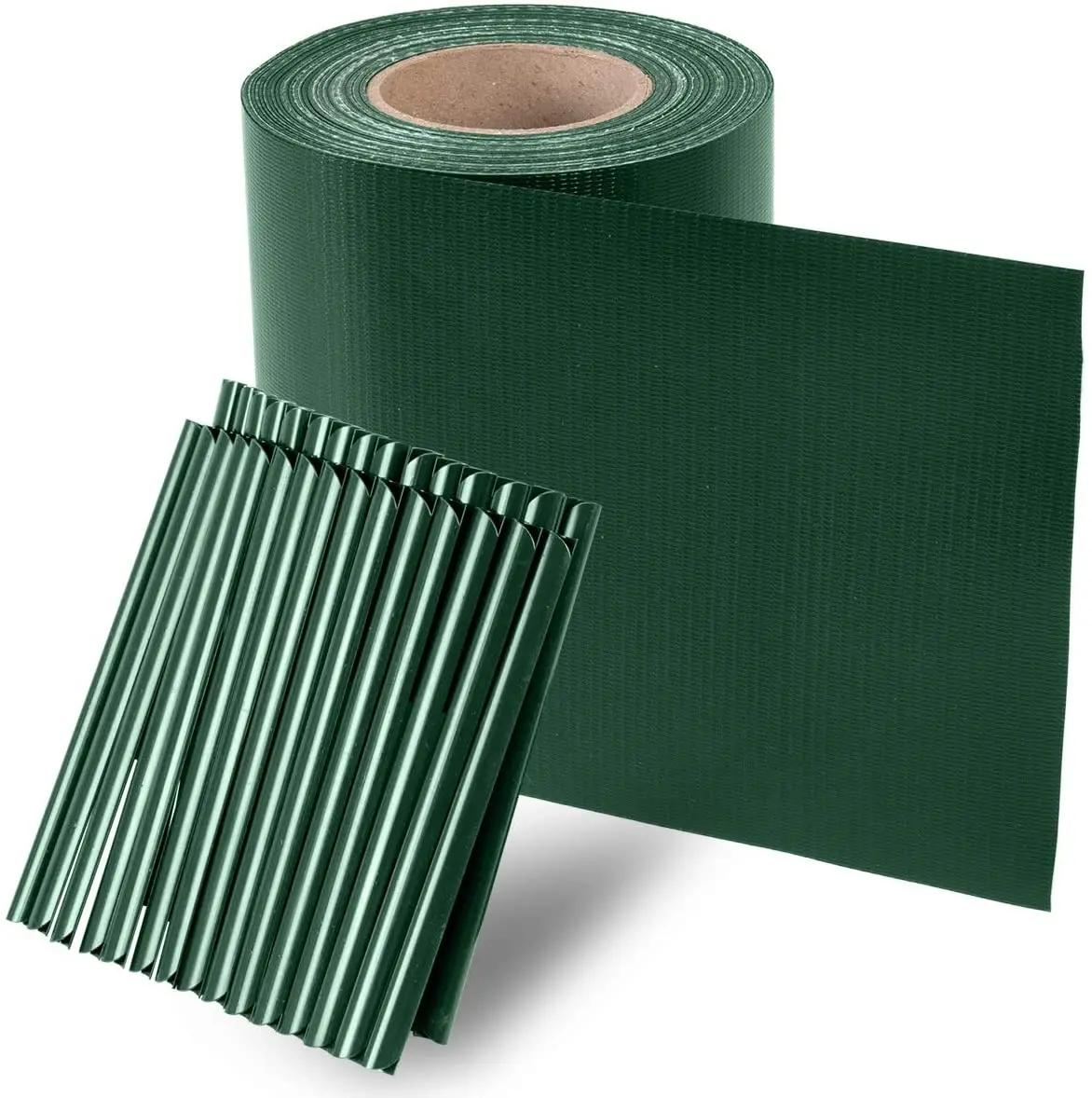 35m X 19cm Pvc Sichtschutzstreifen Sichtschutz Windschutz Zaunblende Fur Doppelstabmatten-Zaun Gartenzaun Inkl. 30 Clips Roll