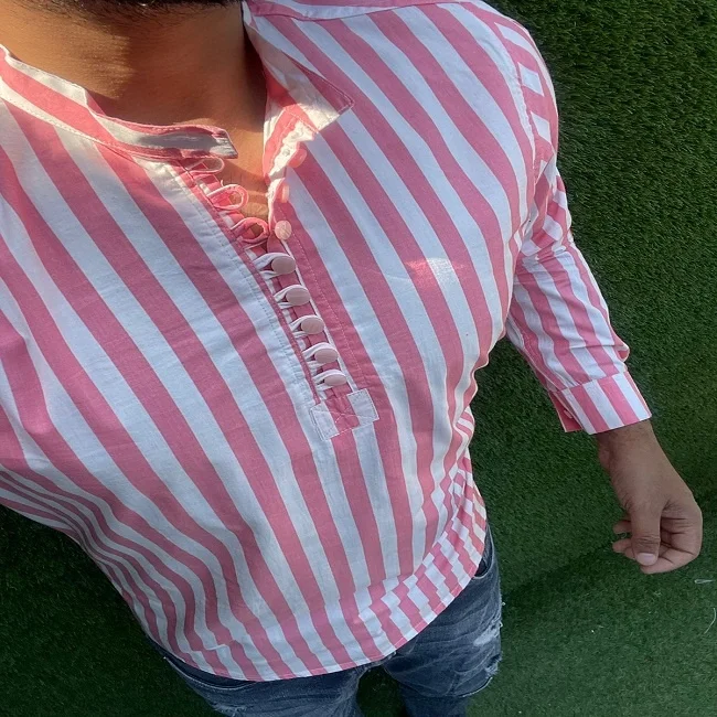 2021 Custom Made Designer Short kurta full sleeves for Men Elegant Collar Turkey Jubah indian men cotton kurta shirt