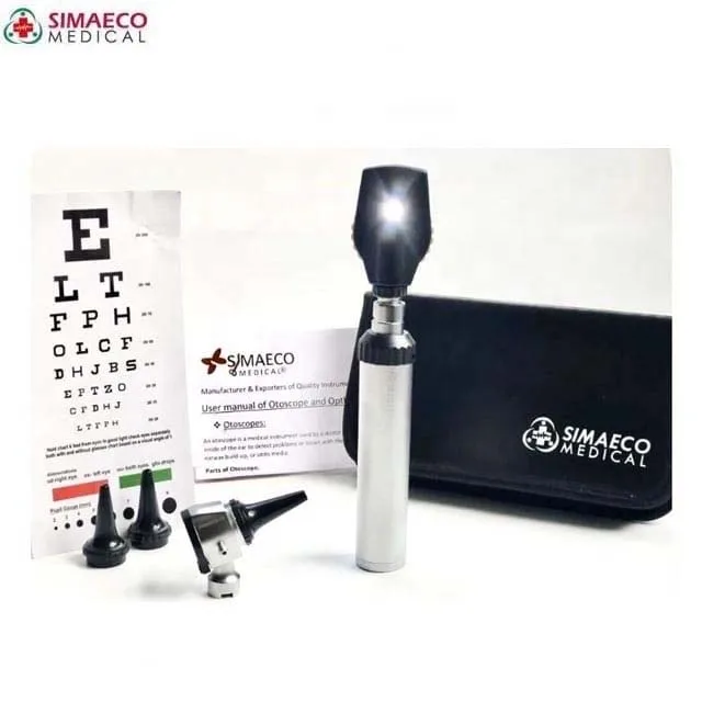Super Simaeco Special Otoscope & Ophthalmoscope Diagnostic Instrument Set For Eye with Leather Case