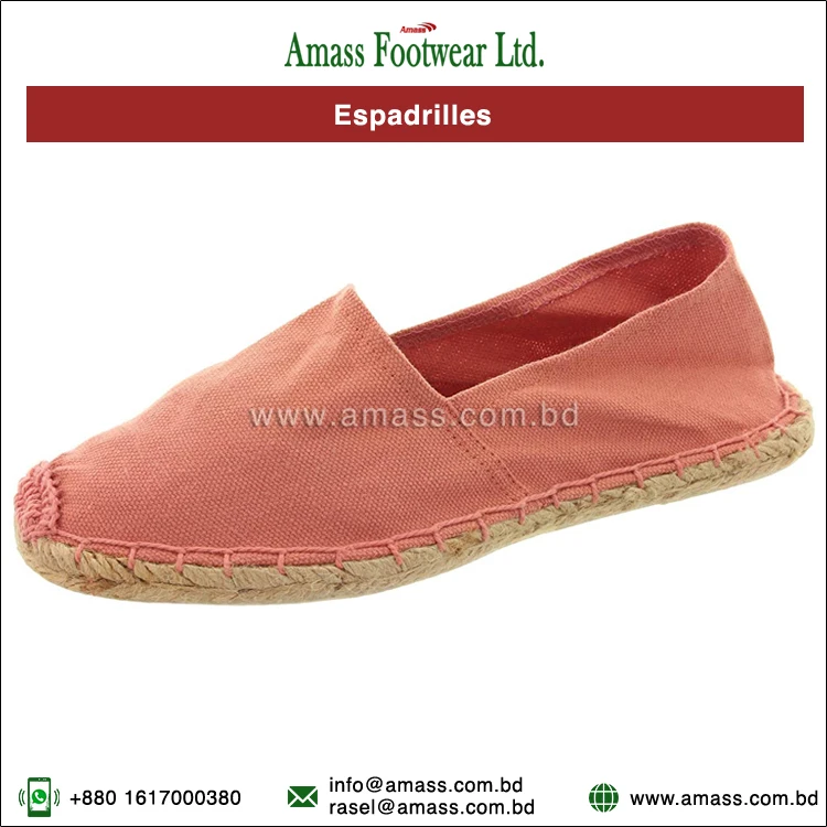 100% Natural Recyclable Material Made Light Weight Espadrilles Flats at Best Competitive Price