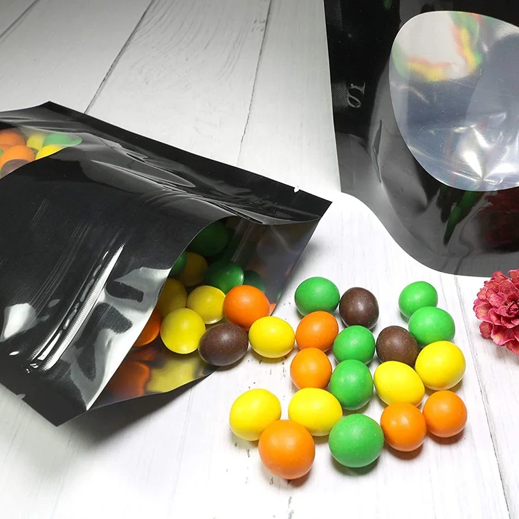 
Stand Up Mylar Bags Clear Plastic Window Pouch Food Storage Aluminum Foil Candy Bath Salt Packing Bag 